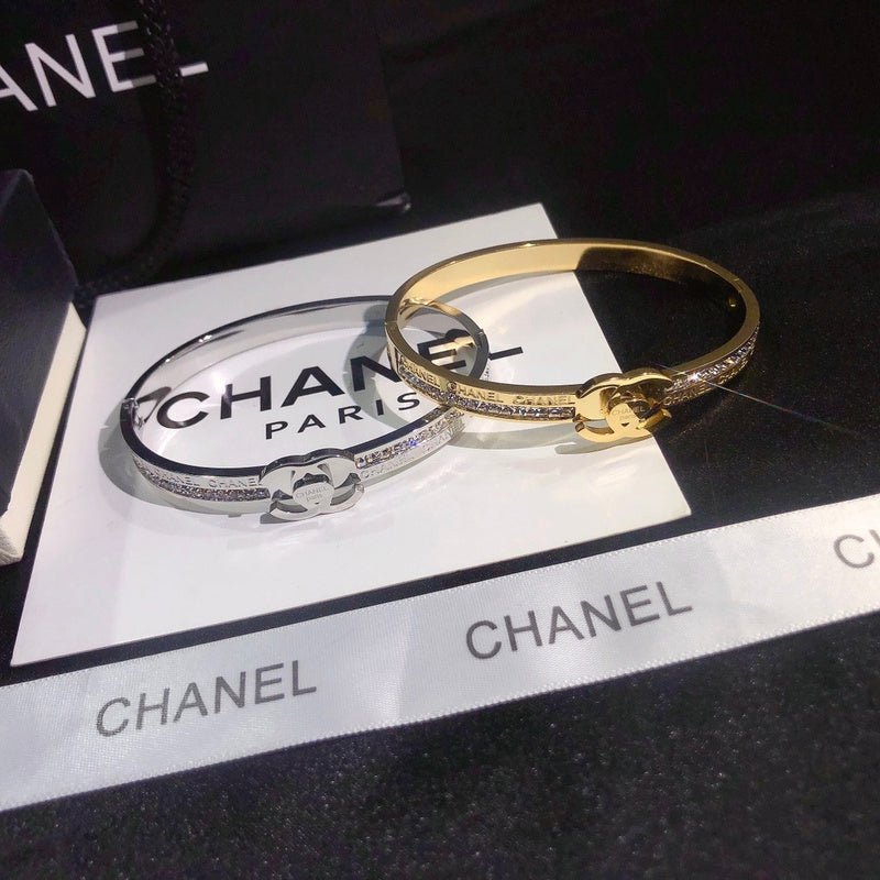 Chanel Half Rhinestone Gold Silver - Image 9