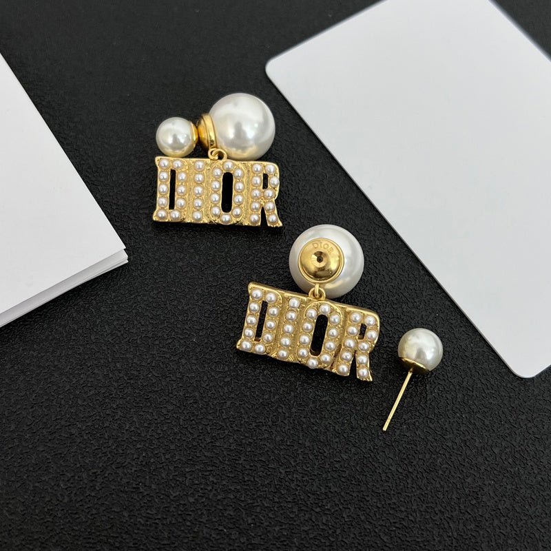 Alternative view of Dior Pearl Letter Reversible Earrings