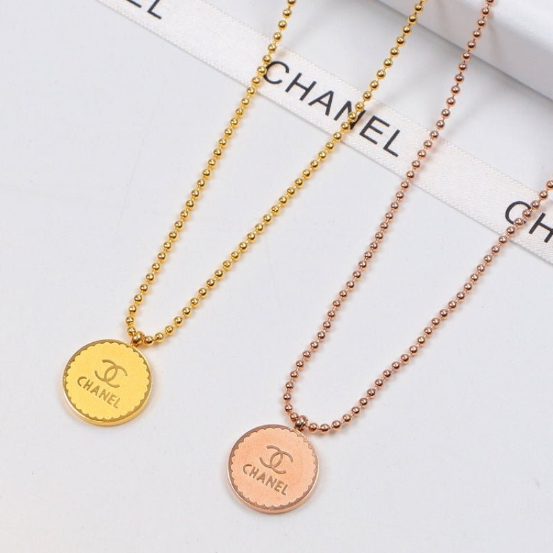 Chanel CC Engraved Necklace