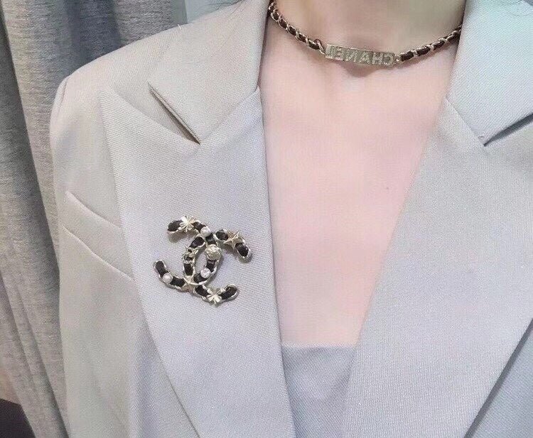 Chanel Silver Crystal Letter Chain - Image 3