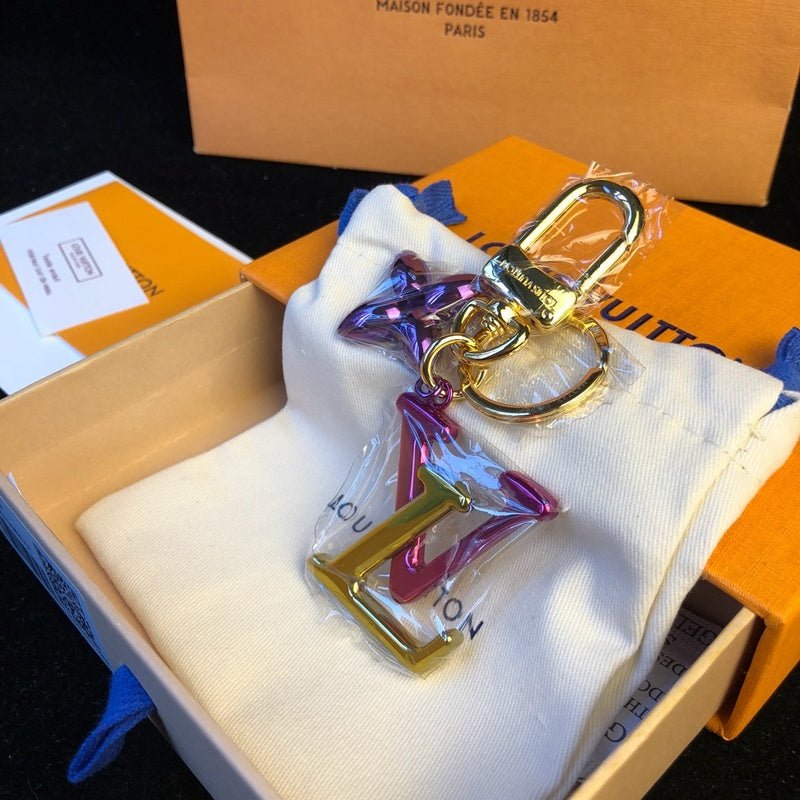 LV Iridescent Heart Ornament Logo Keychain - Image 3