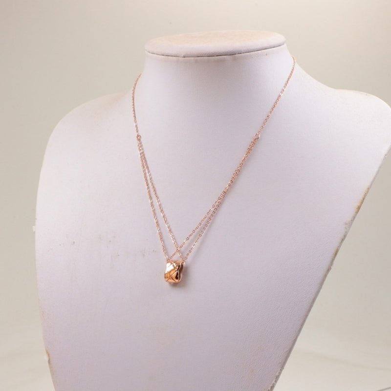 Alternative view of Chanel Quilted Square Double Layer Pendant Necklace