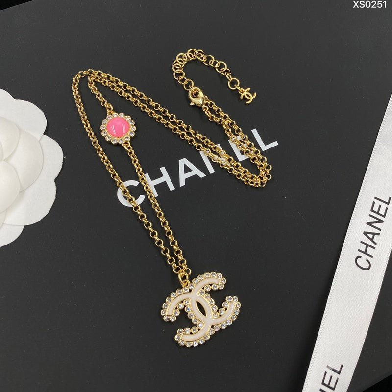 Alternative view of Chanel Pink Gem Pearl Border Double C Necklace
