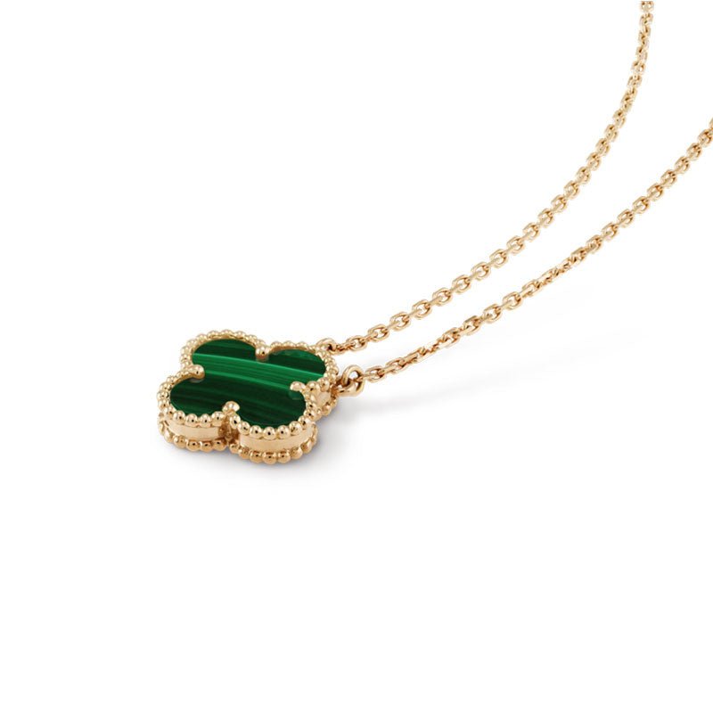 VCA Black Onyx Single Clover Gold Necklace - Image 12