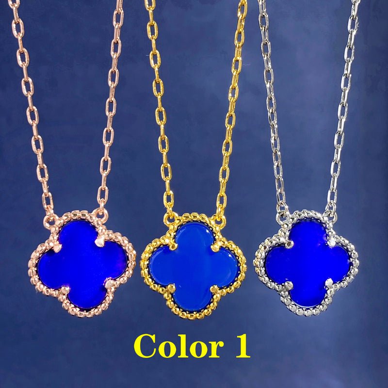 Alternative view of VCA Bright Blue Enamel Clover Necklace