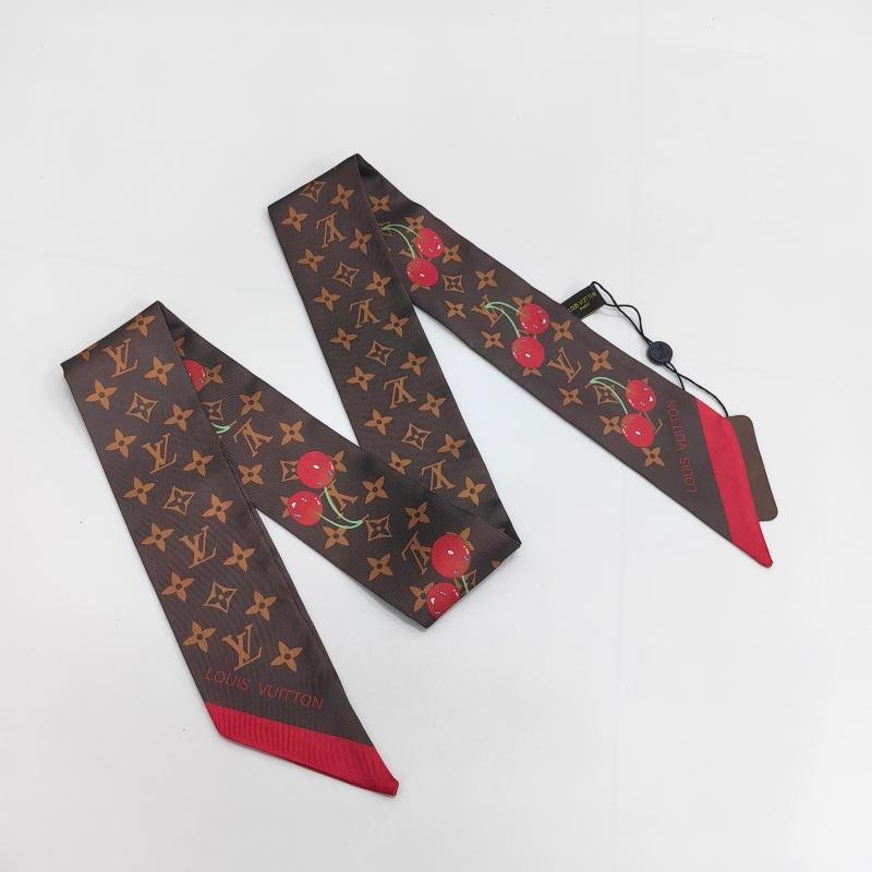 Alternative view of LV Cherry Print Monogram Pattern Twilly Scarf