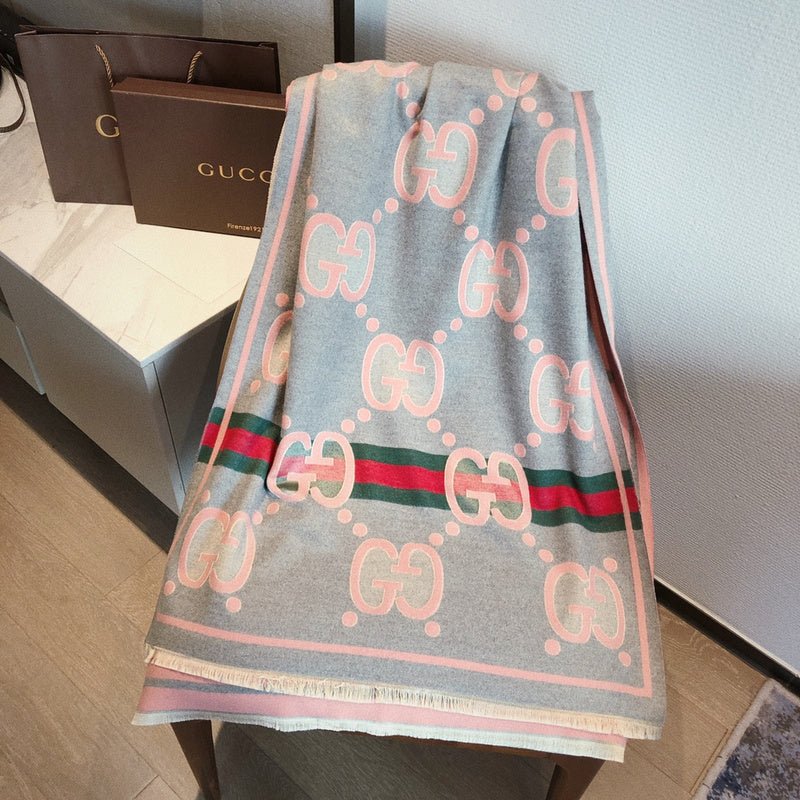 GUCCI Wool Web Stripe GG Scarf - Image 6