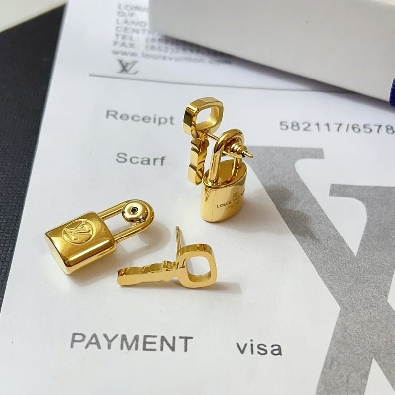 LV Lock & Key Earrings - Image 3