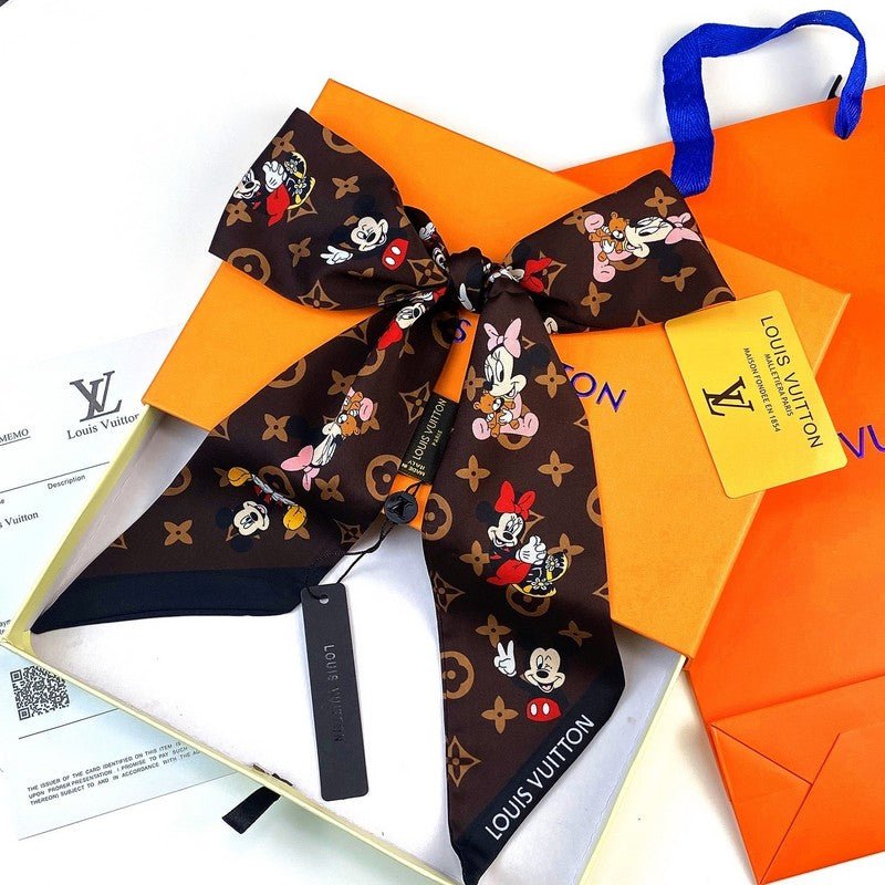 LV Disney Mickey Monogram Twilly Print Scarf - Image 5