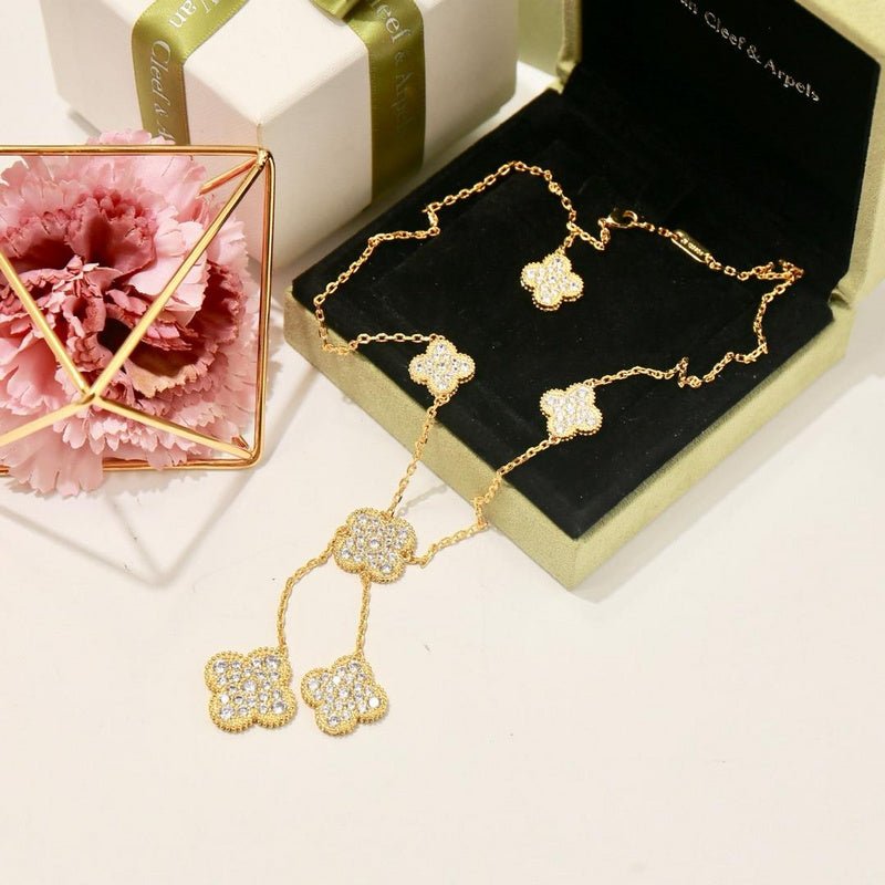 VCA Multi Diamond Clover 316L Steel Necklace - Image 6