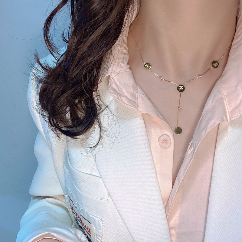 Chanel Gold Multi Round CC Y-Drop Long Necklace - Image 9