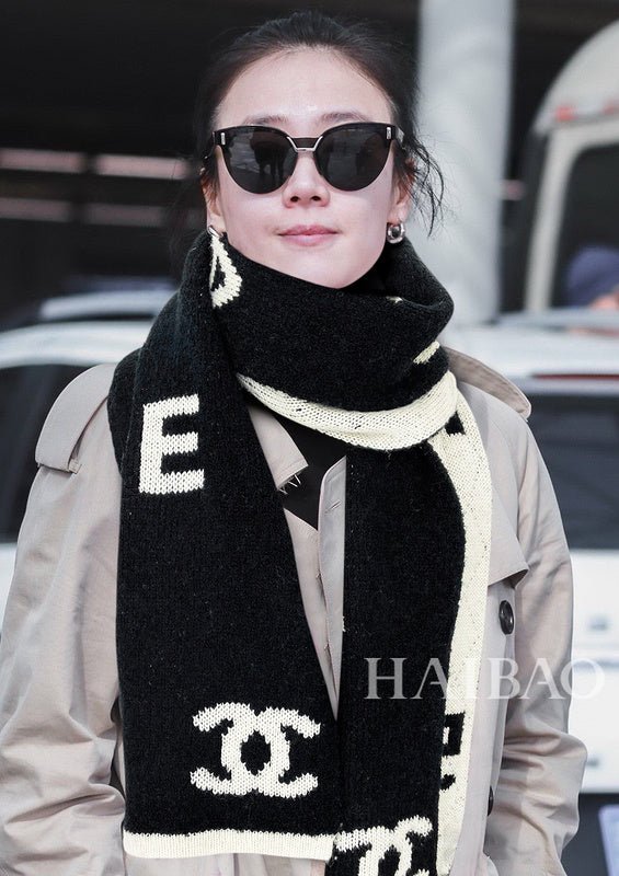 CHANEL Hollow CC Knit Scarf - Image 10