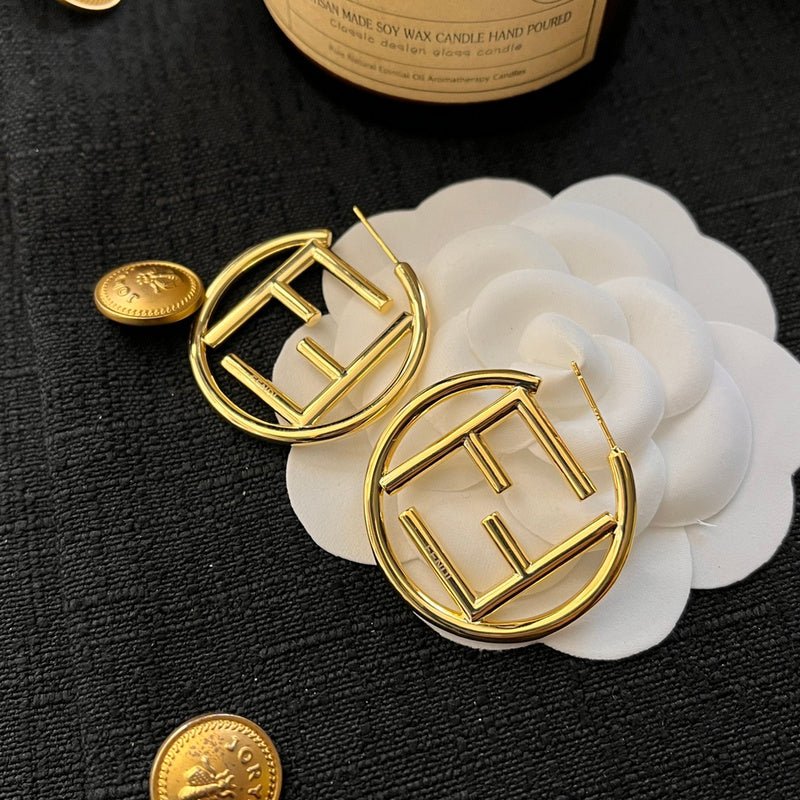 FENDI Metal FF Logo Large Earring