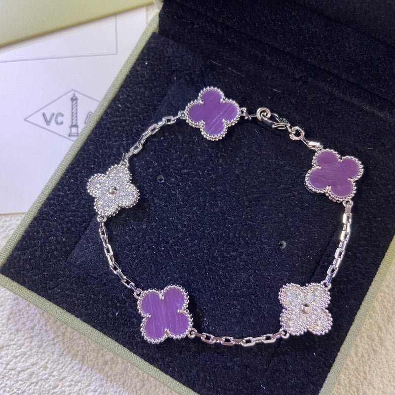 Alternative view of AVSB11   New violet interdiamond multiflower bracelet jewelry