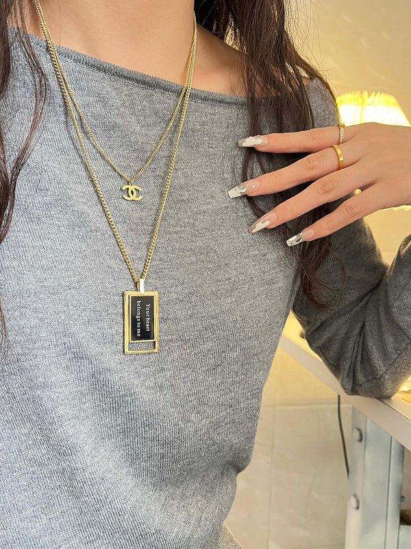 Chanel Two-Tone Rectangular Tag - Image 8