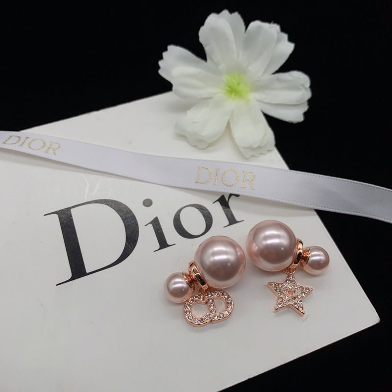 Dior Rose Gold Star Earrings