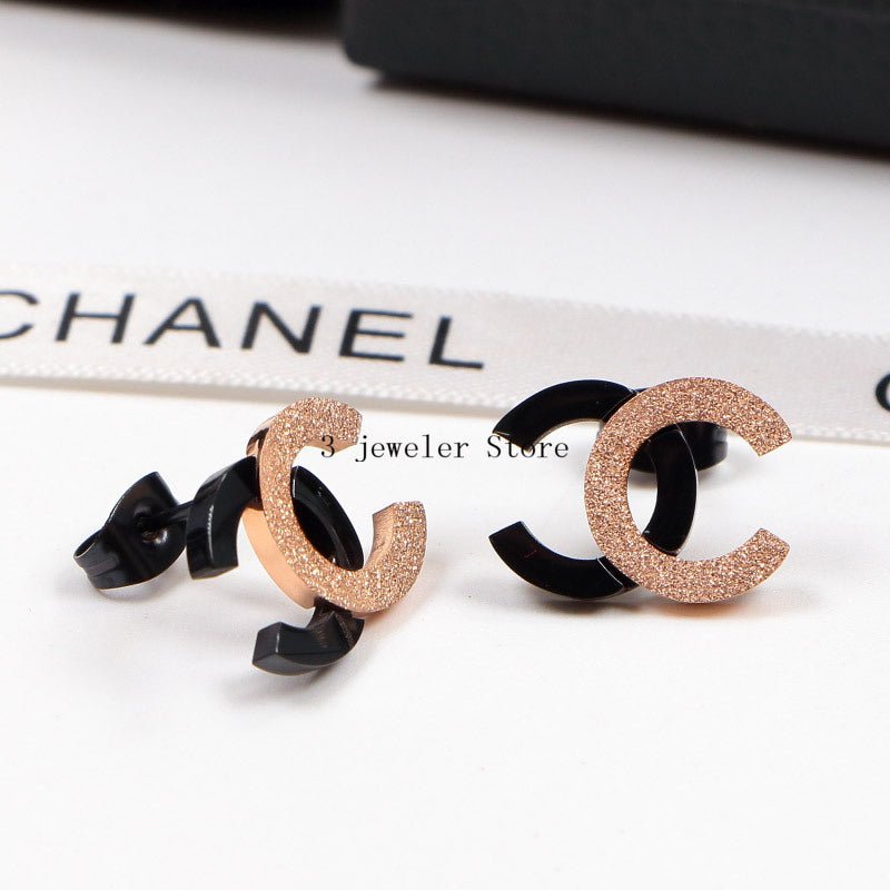 Chanel Glitter Two-Tone CC Stud - Image 3