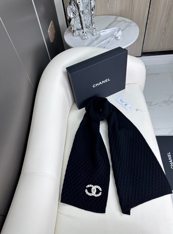 Chanel Waffle Knit Tie Scarf - Image 11