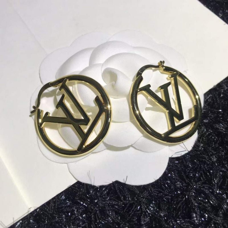 LV Open Logo Hoop Sophisticated Earrings - Image 13