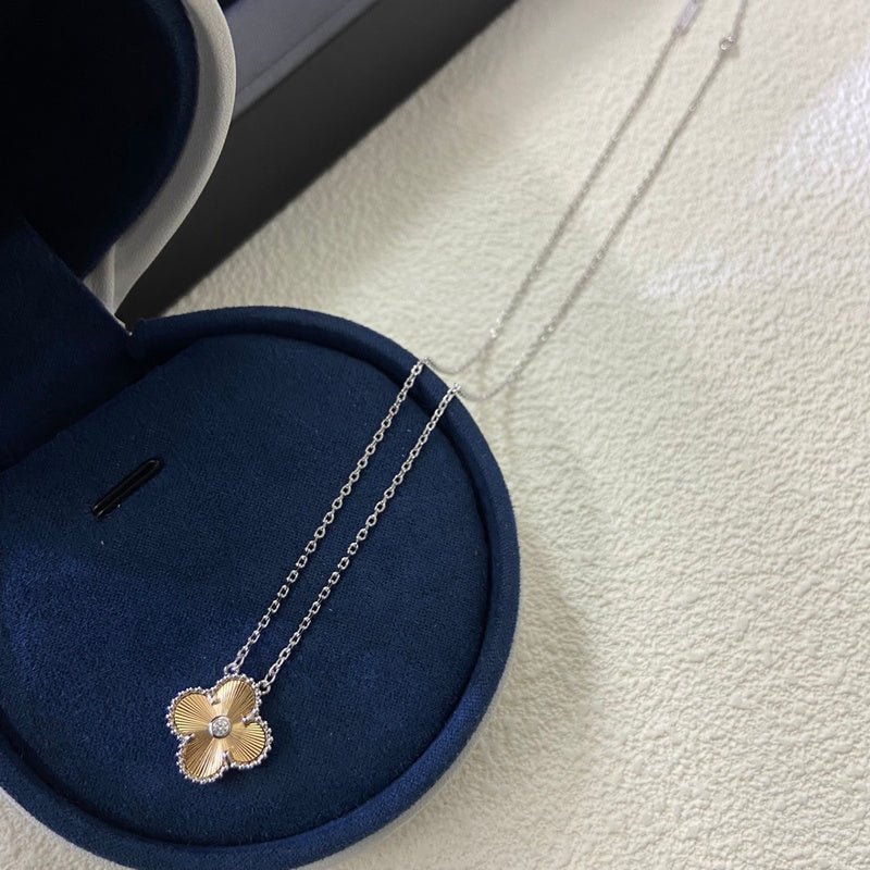 Alternative view of VCA Laser Color Separation Single Clover Necklace