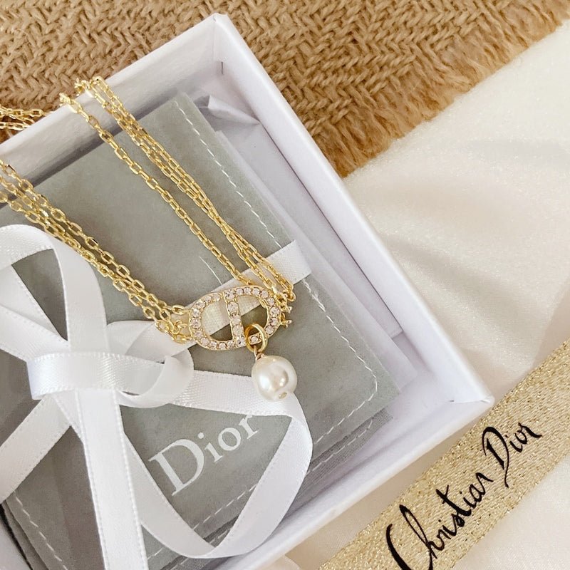 Dior Layered CD Pearl Choker - Image 3