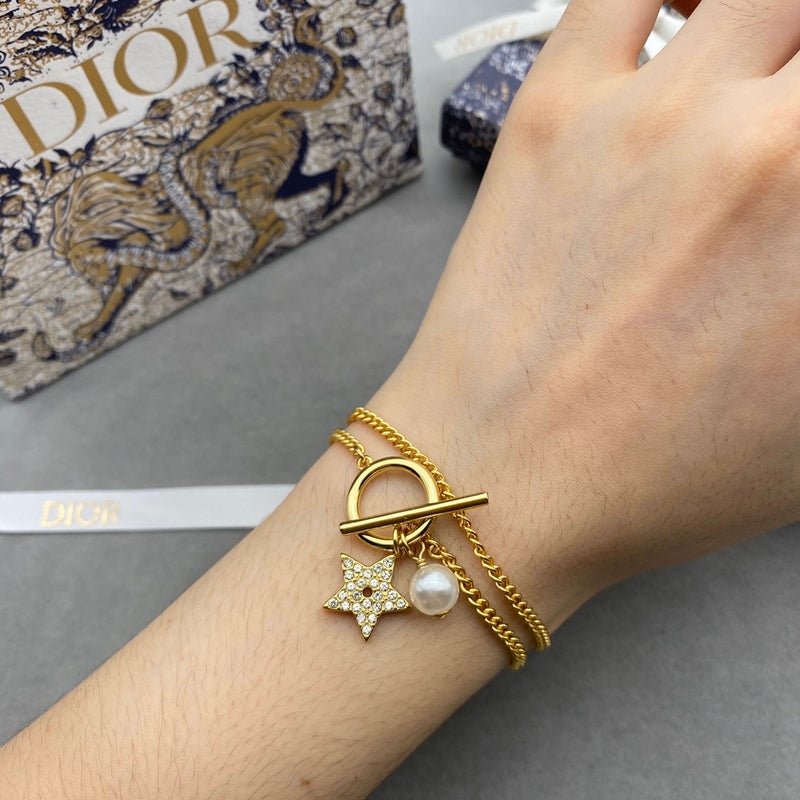 Dior Star & Pearl Toggle Bracelet