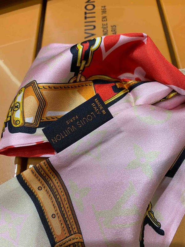LV Leather Hardware Print Monogram Twilly Scarf - Image 11