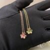 VCA Dual Green & Red Diamond Clover Necklace
