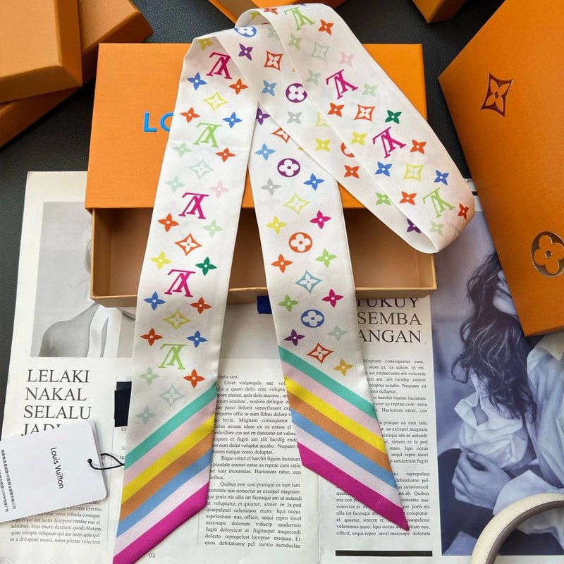 Alternative view of  LV Multicolor Monogram Twilly Print Base Scarf