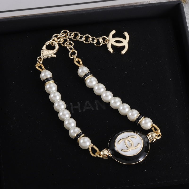 Chanel Pearl Enamel Double C Bracelet - Image 5