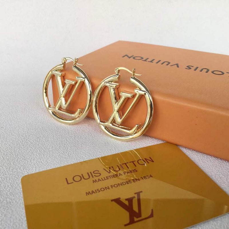 LV Open Logo Hoop Sophisticated Earrings - Image 6
