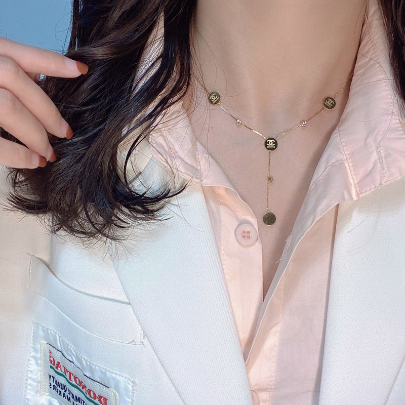 Chanel Gold Multi Round CC Y-Drop Long Necklace - Image 6