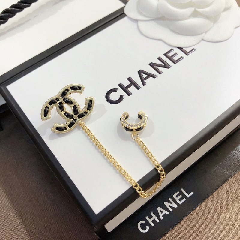 Chanel Chain Linked Asymmetrical Drop Earrings - Image 8
