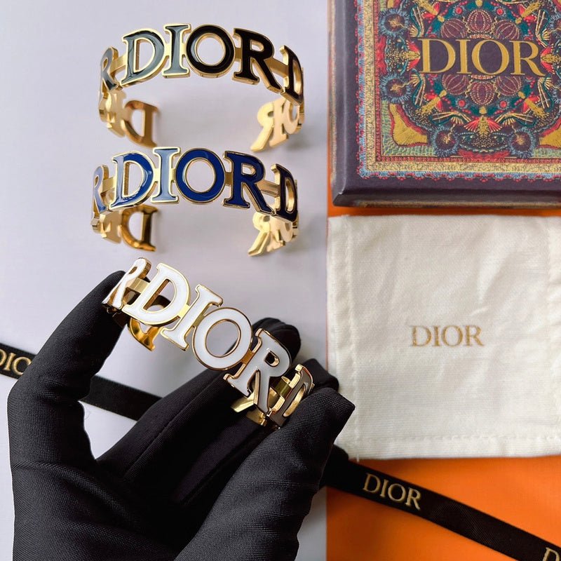 Dior Enamel "DIOR" Gold Bracelet