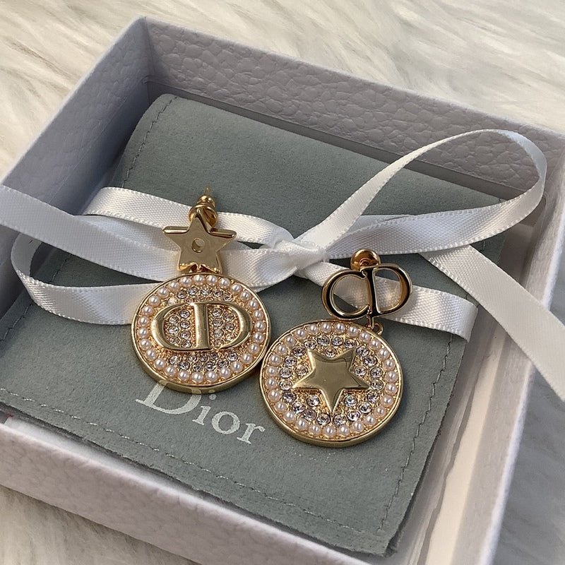 Dior Bicolor Chain Dangle Earrings