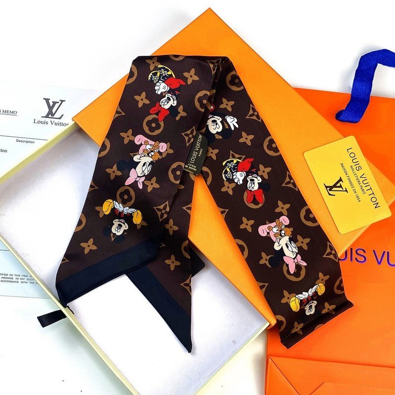 LV Disney Mickey Monogram Twilly Print Scarf - Image 7