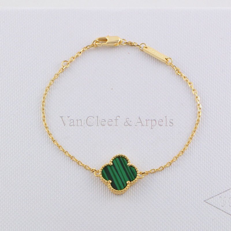 VAB1 4 Clover Bracelet single flower steel braceletabout 17cm+4cm extra Jewelry - Image 4