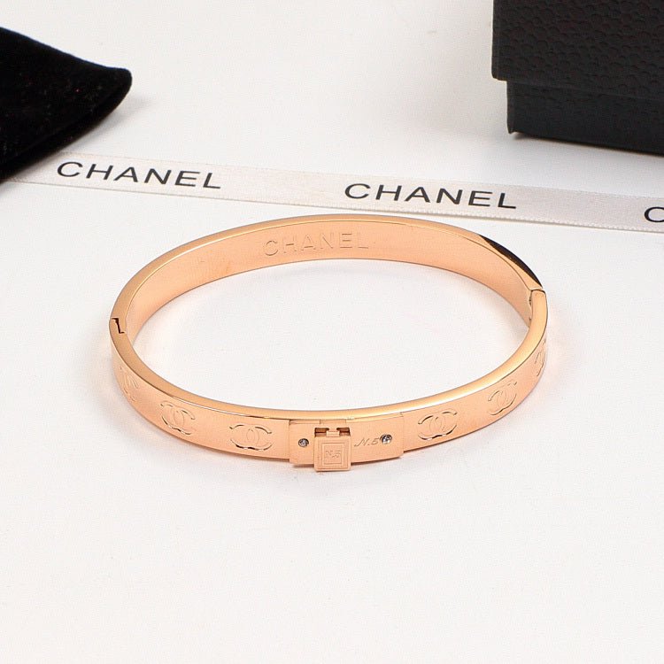 Alternative view of Chanel Engraved Logo Snap Bangle Trio