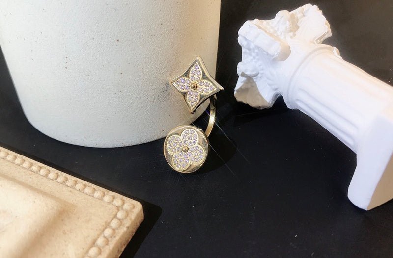 Alternative view of LV Crystal Flower Open Ring