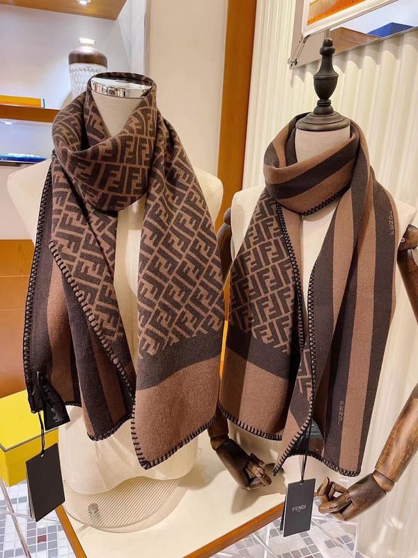 Fendi Wool Blend FF Monogram Shawl - Image 11