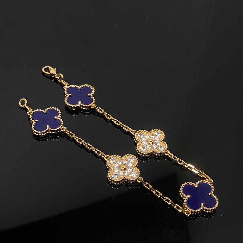 Alternative view of AVSB12  Multifaceted diamond lapis lazuli bracelet  jewelry