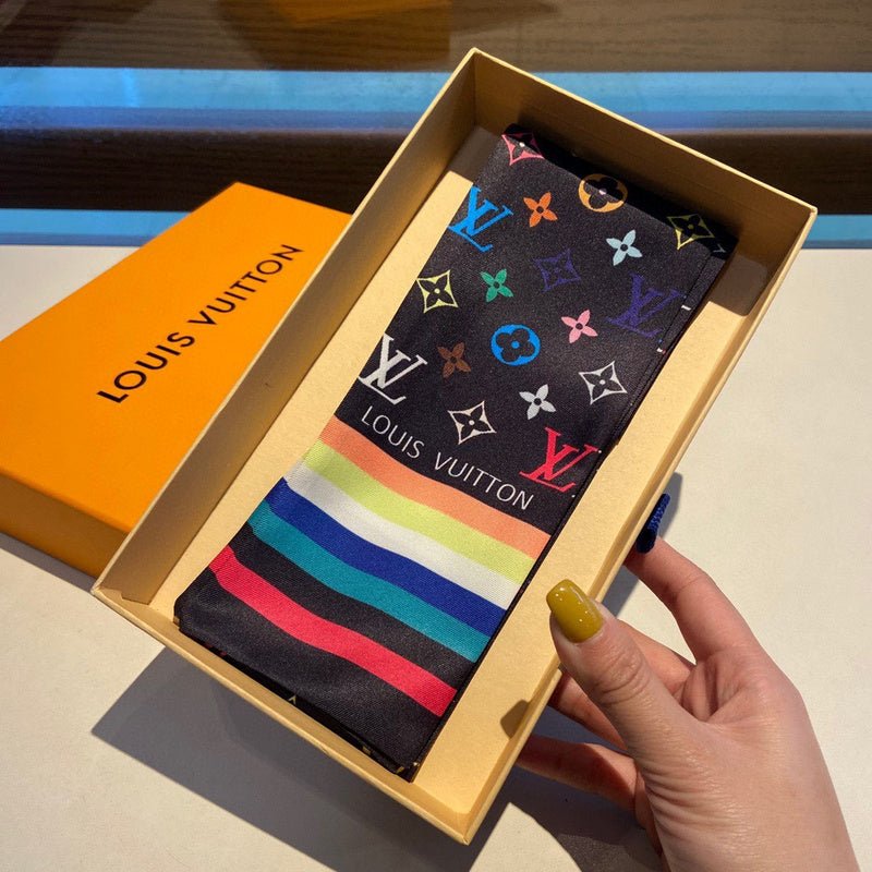 LV Multicolor Monogram Twilly Print Soft Scarf - Image 14
