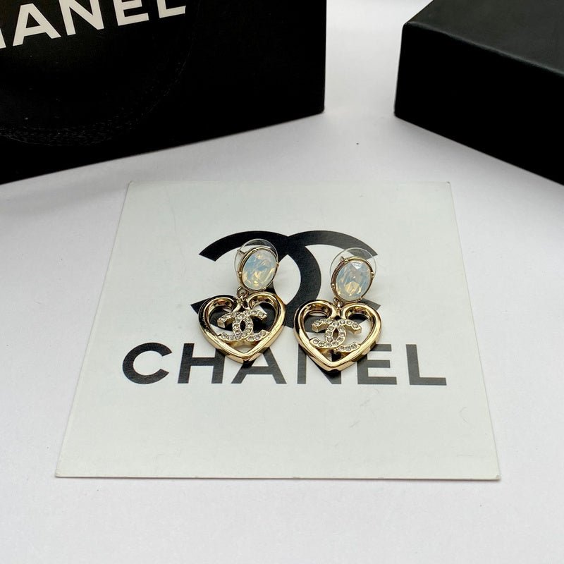 Chanel Opal Heart Rhinestone Drop - Image 5