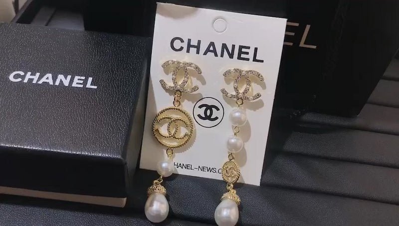 Chanel Asymmetric Layered Pearl Earrings - Image 8