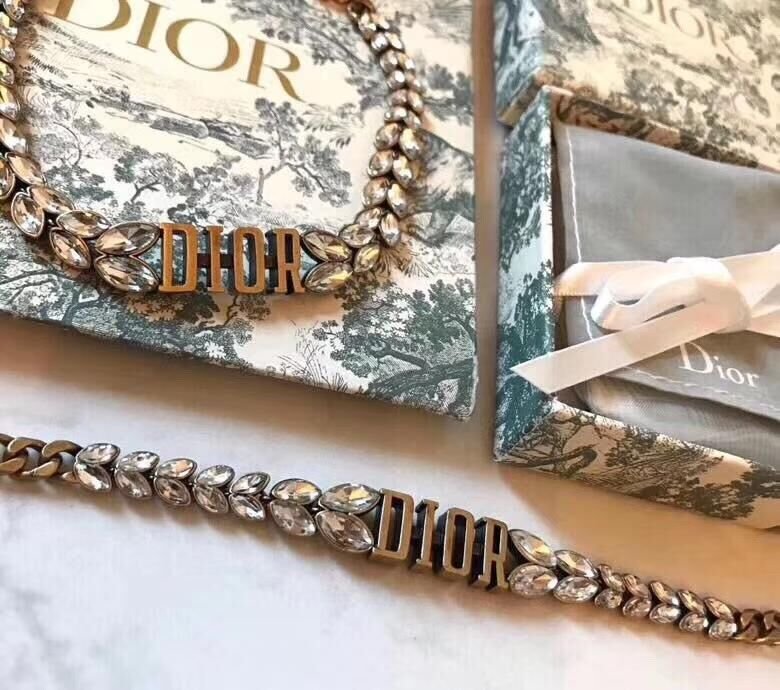Dior Vintage Crystal Leaf Necklace - Image 6