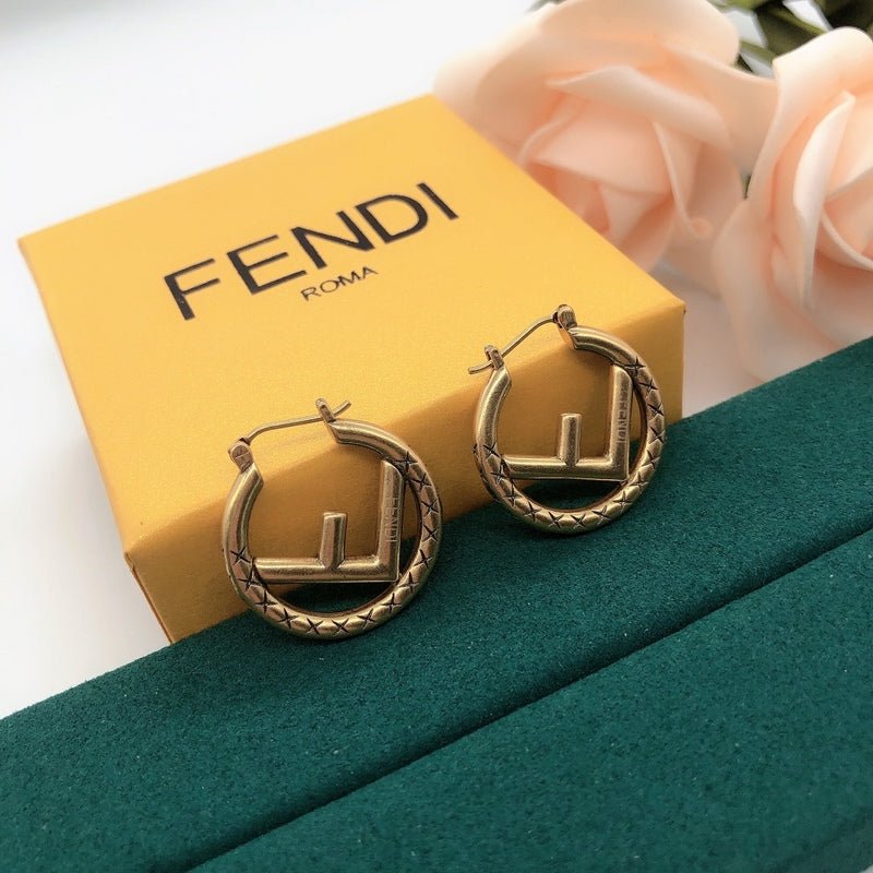 FENDI Metal F Logo Circular Earrings - Image 4