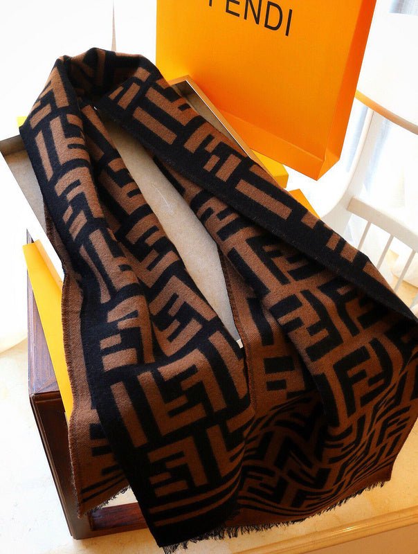 Fendi Wool Blend FF Monogram Scarf - Image 8
