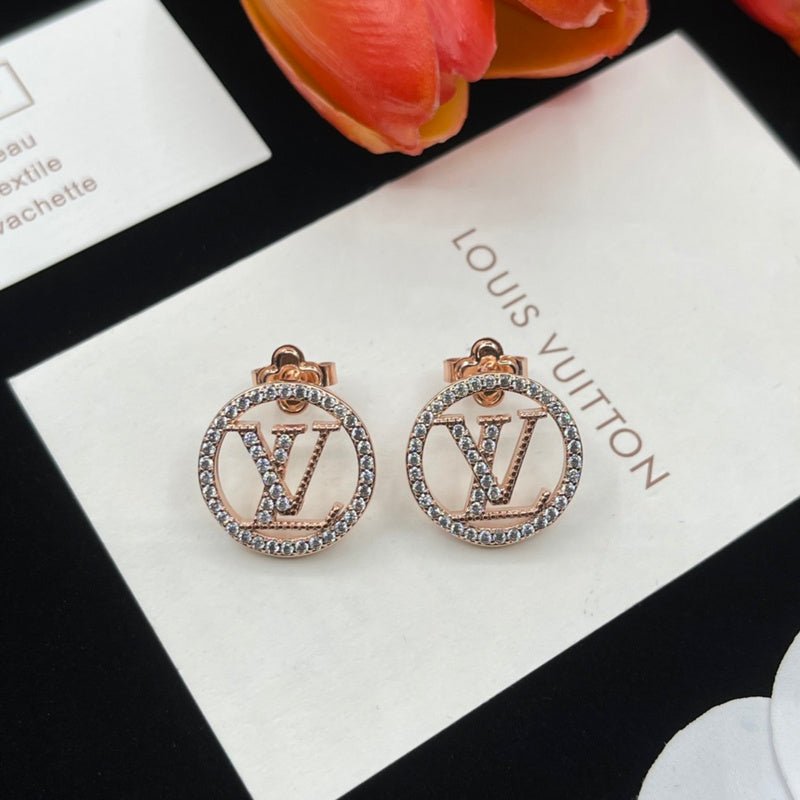Alternative view of LV Crystal Logo Stud Earrings