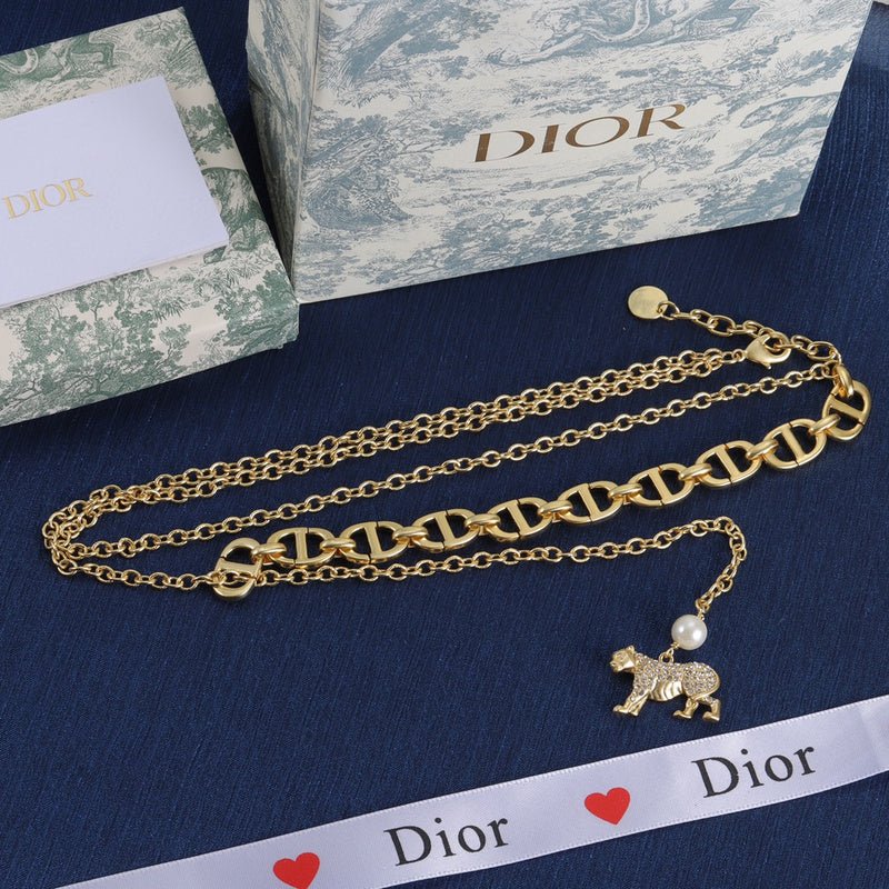 Dior Tiger Charm Layered Necklace - Image 3