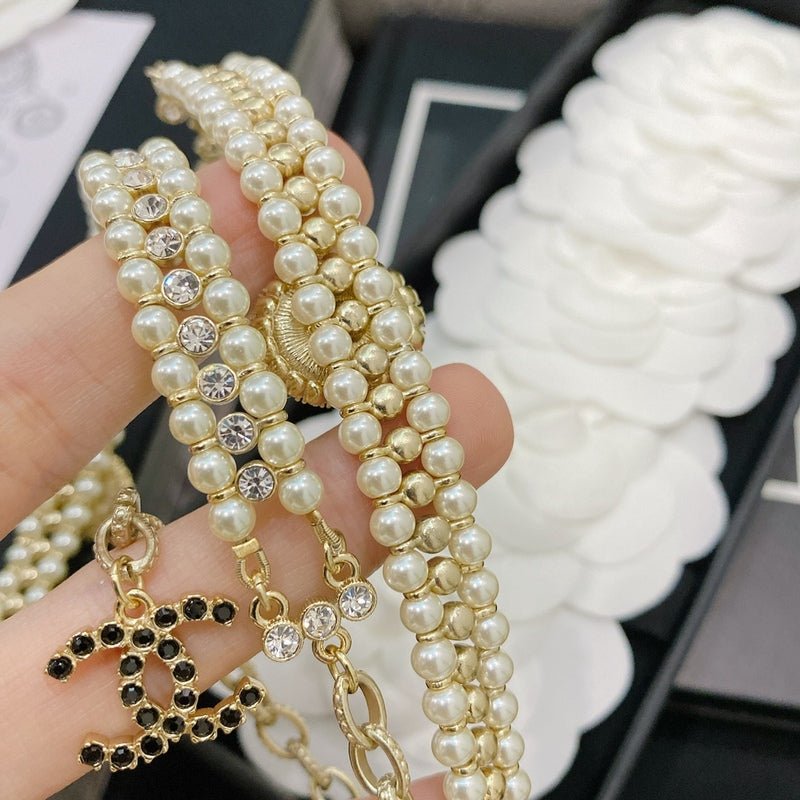 Alternative view of Chanel Gold Full Pearl Enamel CC Jewelry Set